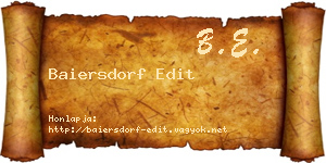 Baiersdorf Edit névjegykártya